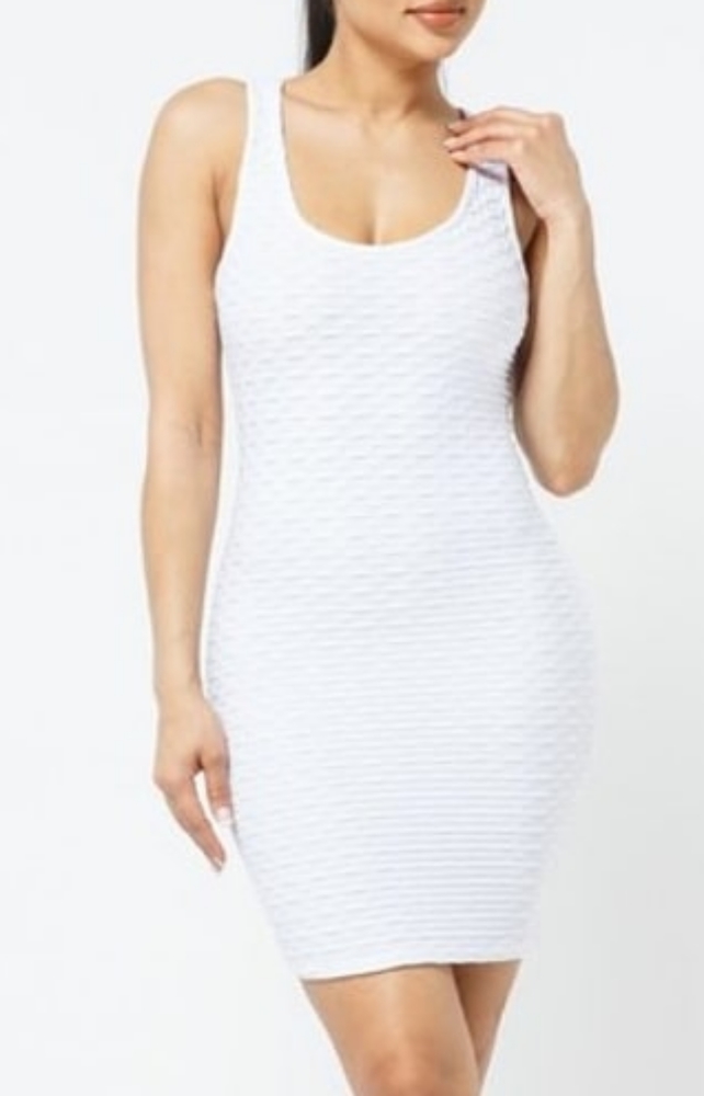 Textured Cami Tank Midi Dress